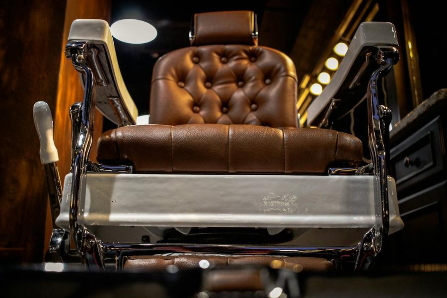 Vintage leather barber chair
